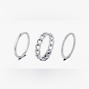 ❤️ Amazon | Silver Ring Set (3)